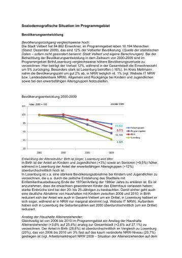 Die soziodemografische Situation (pdf) - Stadt Velbert