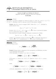 Prova e o gabarito - Instituto de Matemática - UFRJ