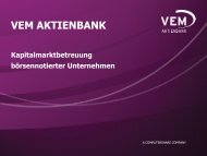 TITEL DER PRÄSENTATION - VEM Aktienbank AG