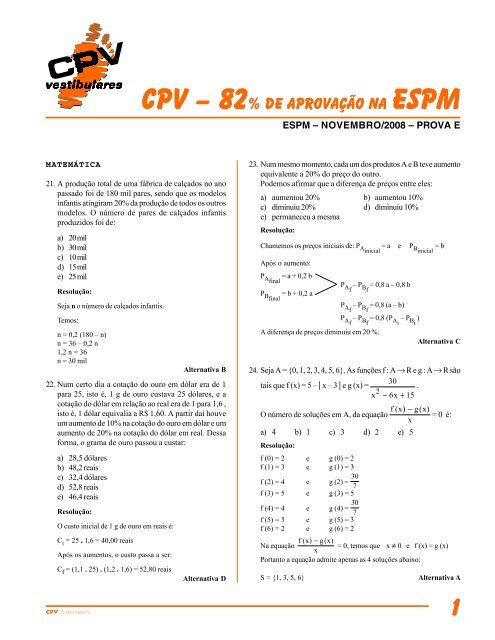 CPV – 82% de aprovação na ESPM