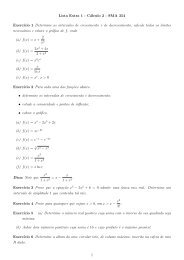 Lista Extra 1 - Cálculo 2 - SMA 354 Exerc´ıcio 1 Determine ... - ICMC