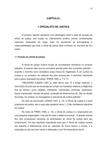 capítulo i 1 oficialato de justiça - Poder Judiciário de Santa Catarina