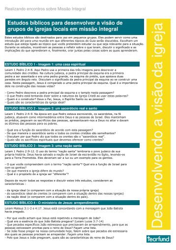 Série de estudos bíblicos para desenvolver a visão de grupos de ...
