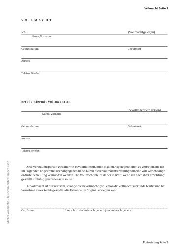 vollmacht seite 1 muster v ollmacht 226 bundesministerium vollmacht seite 1 muster v ollmacht 226 bundesministerium