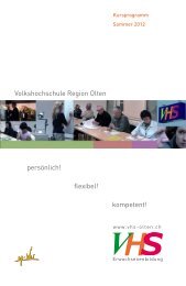 Das aktuelle Programm als PDF - Volkshochschule der Region Olten