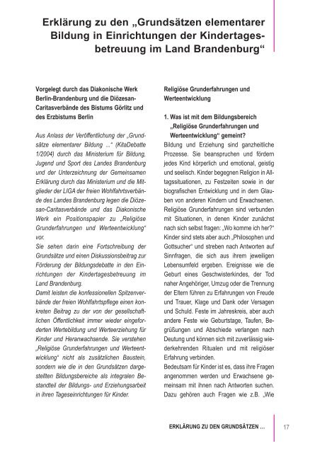 ReligiÃ¶se Grunderfahrungen und Werteentwicklung - Brandenburg