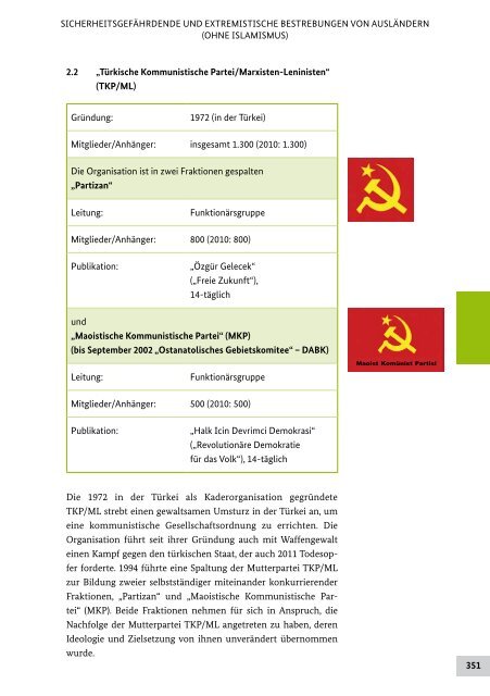 Verfassungsschutzbericht 2011 (PDF, 6 MB, barrierefrei) - des ...