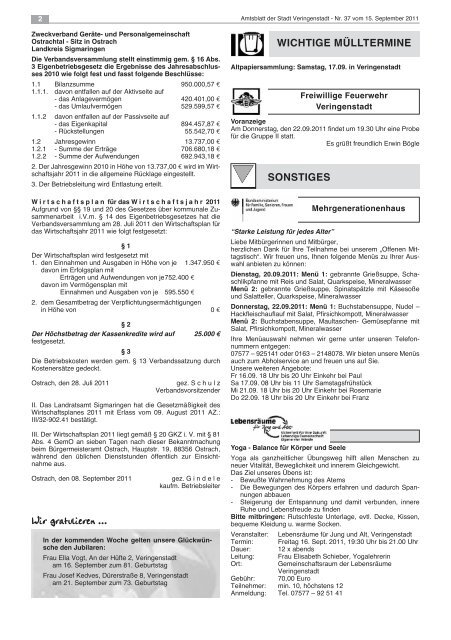 Amtsblatt KW 37 - Veringenstadt