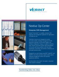 Nextiva Op-Center - Verint Systems Inc.