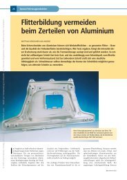 Flitterbildung vermeiden beim Zerteilen von Aluminium