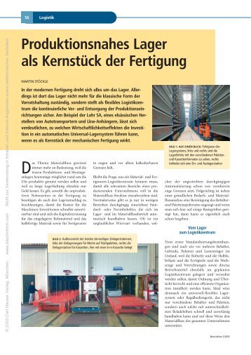 Produktionsnahes Lager als Kernstück der Fertigung - Logistik Journal