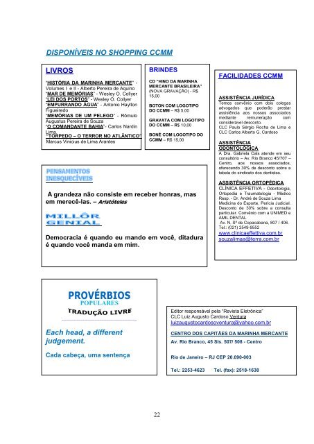 Revista Eletrônica de Julho - Centrodoscapitaes.org.br