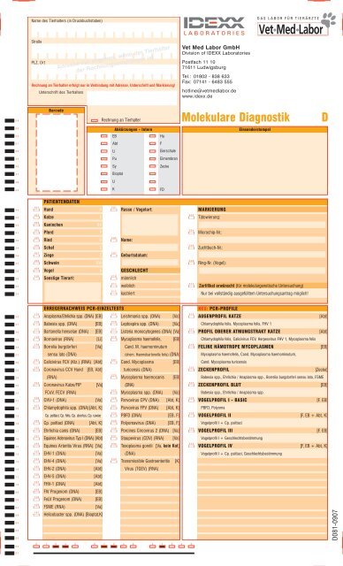 Molekulare Diagnostik D - Vet Med Labor