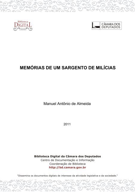 memórias de um sargento de milícias - Biblioteca Digital da Câmara ...