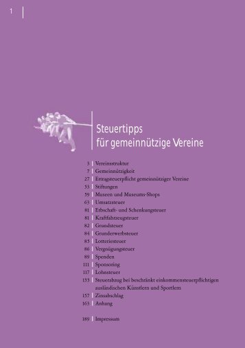 für gemeinnützige Vereine Steuertipps - VFG