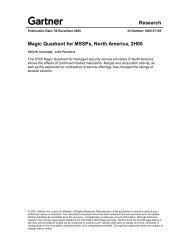 Magic Quadrant for MSSPs, North America, 2H05 - Verisign.ch