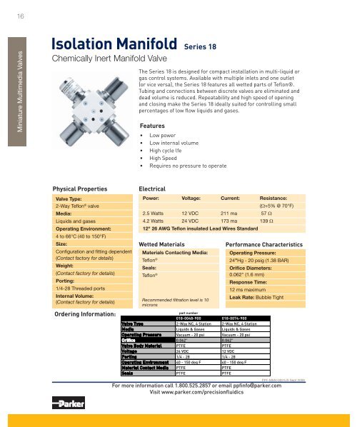 Miniature Multimedia Valves - Parker
