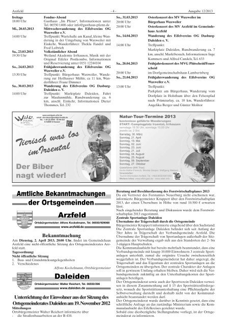 Ausgabe 12 - Verbandsgemeinde Arzfeld