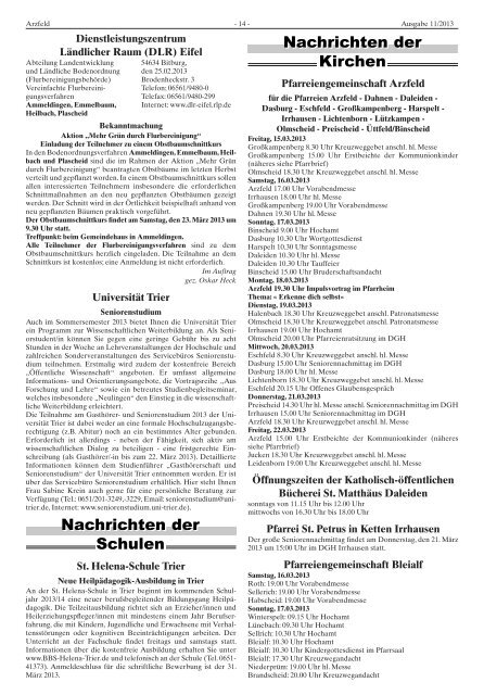 Ausgabe 11 - Verbandsgemeinde Arzfeld