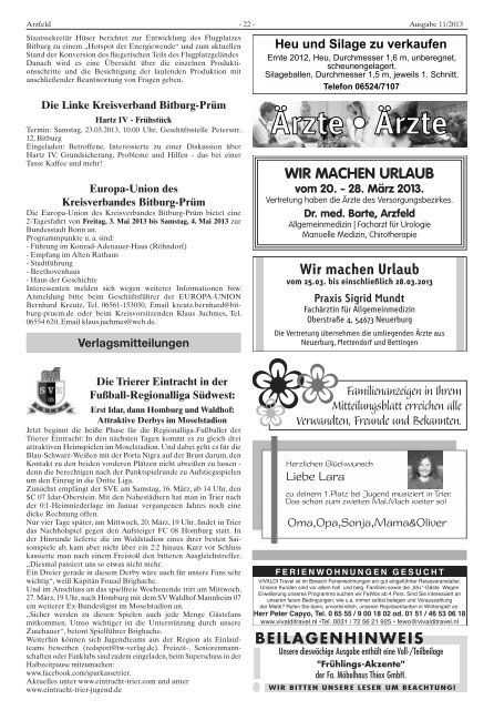 Ausgabe 11 - Verbandsgemeinde Arzfeld