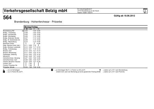 564 - Verkehrsgesellschaft Belzig mbH
