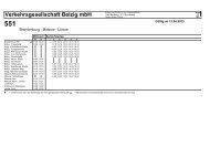 Aushangfahrplan für Linie 551 - Verkehrsgesellschaft Belzig mbH