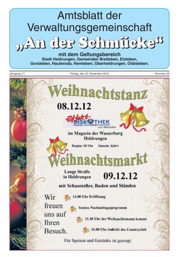 Amtsblatt Nr. 23 vom 23.11.2012 - Verwaltungsgemeinschaft "An der ...