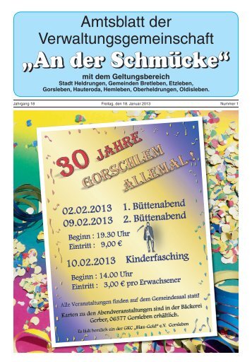 Amtsblatt Nr. 01 vom 18.01.2013 - Verwaltungsgemeinschaft "An der ...