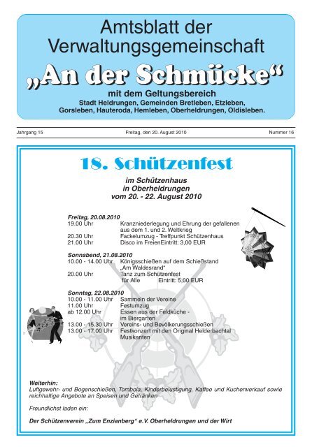 Amtsblatt Nr. 16 vom 20.08.2010 - Verwaltungsgemeinschaft "An der ...