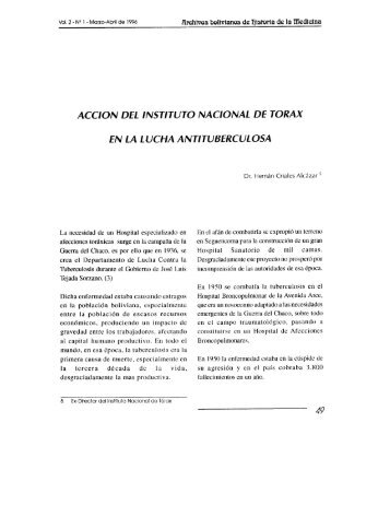 ACCION DEL INSTITUTO NACIONAL DE TORAX EN LA LUCHA ...