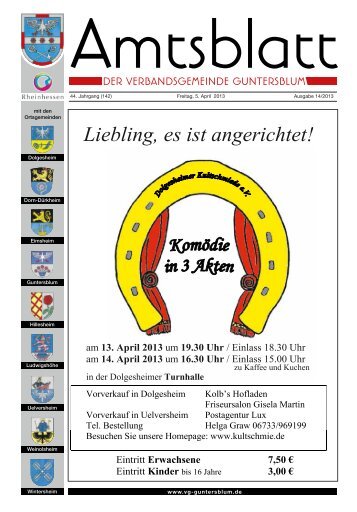 Liebling, es ist angerichtet! - Verbandsgemeinde Guntersblum