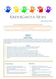 KINDERGARTEN NEWS - CMSFQ Teachers Site