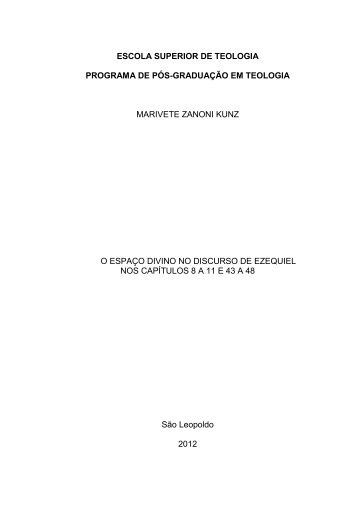 O espaço sagrado no discurso de Ezequiel - Marivete Zanoni Kunz