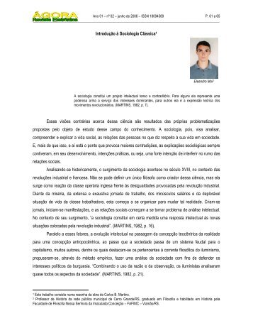 Introdução à Sociologia Clássica (Eleandro Moi) - Ceedo.com.br