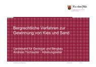 Bergrechtliche Verfahren zur Gewinnung von Kies und Sand