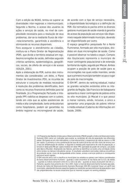 Revista SÍNTESE, v 6, n. 1 e 2, jan/dez de 2011. - ECG / TCE-RJ