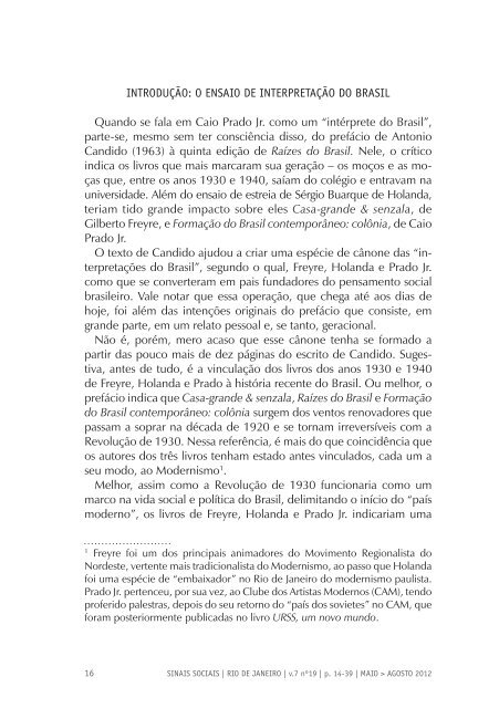 Revista Sinais Sociais N19 pdf - Sesc