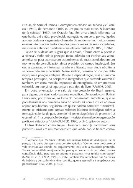 Revista Sinais Sociais N19 pdf - Sesc