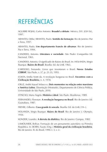 Revista Sinais Sociais N19 pdf - Sesc