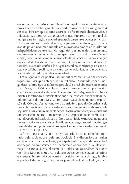 Revista Sinais Sociais N19 pdf - Sesc