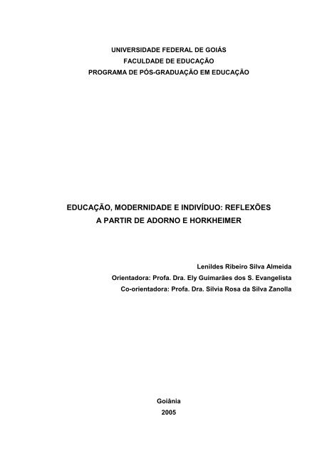 completa - Faculdade de Educação - UFG