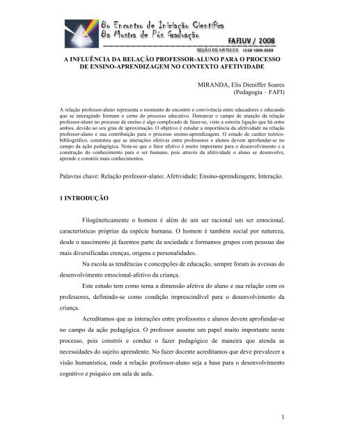 PDF) Afetividade, Sentido e Significado Na Atividade Pedagógica