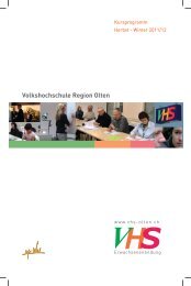 Volkshochschule Region Olten - Volkshochschule der Region Olten