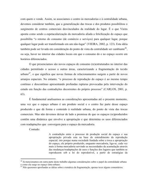 centralidade urbana e comércio informal: os novos espaços - Unesp