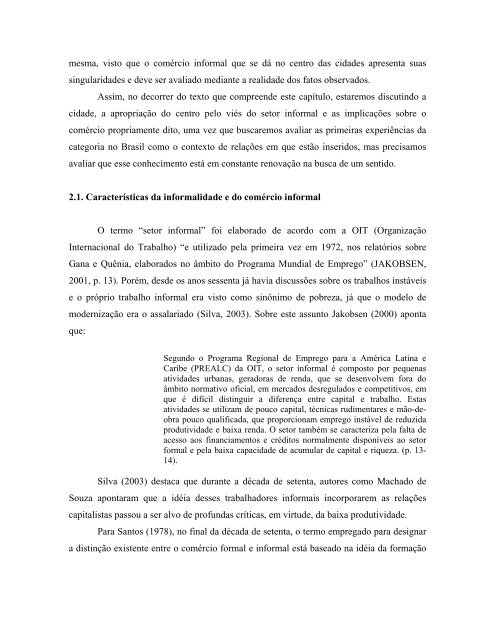 centralidade urbana e comércio informal: os novos espaços - Unesp