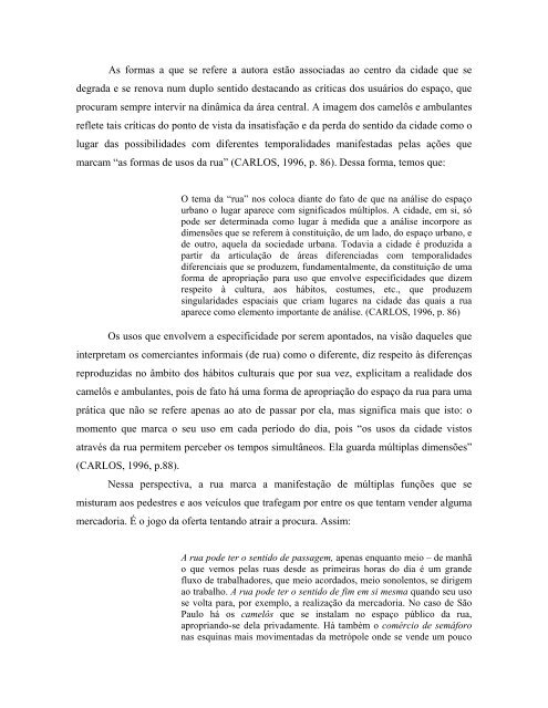 centralidade urbana e comércio informal: os novos espaços - Unesp