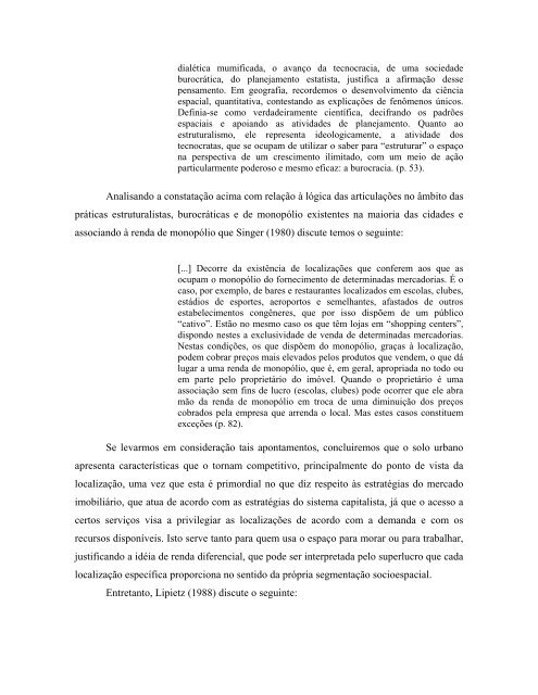 centralidade urbana e comércio informal: os novos espaços - Unesp