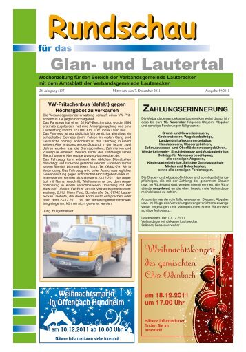 Amtsblatt KW 49 - Verbandsgemeinde Lauterecken