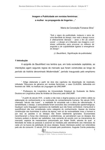 Imagem e publicidade em revistas femininas - O Olho da História
