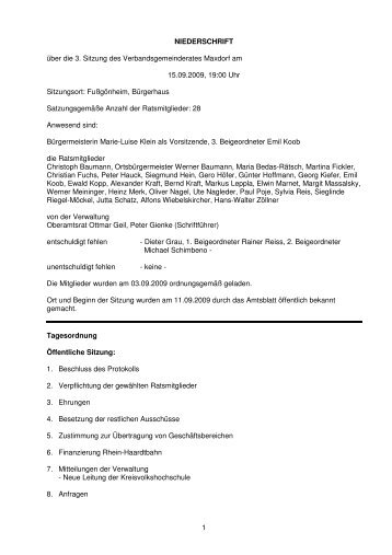 dritteSitzung - Verbandsgemeinde Maxdorf